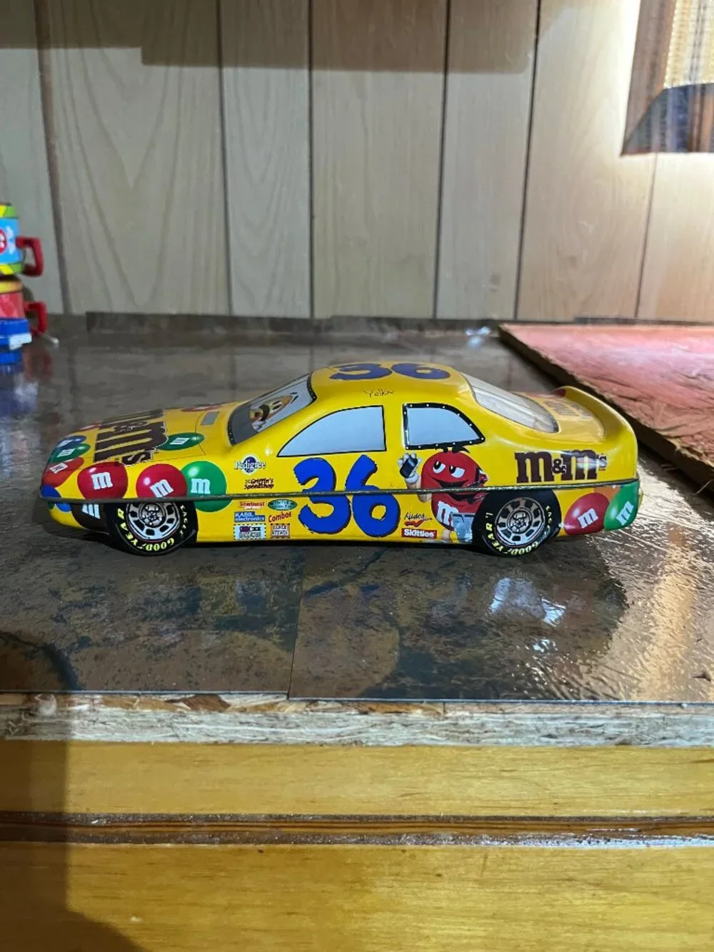 M&M's Racing Team Yellow Second Edition Collectible TIN CAN